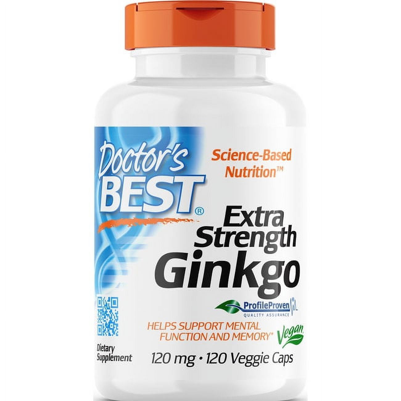 Doctor's Best Extra Strength Ginkgo 120 mg 120 Veggie Caps Herbal Supplements