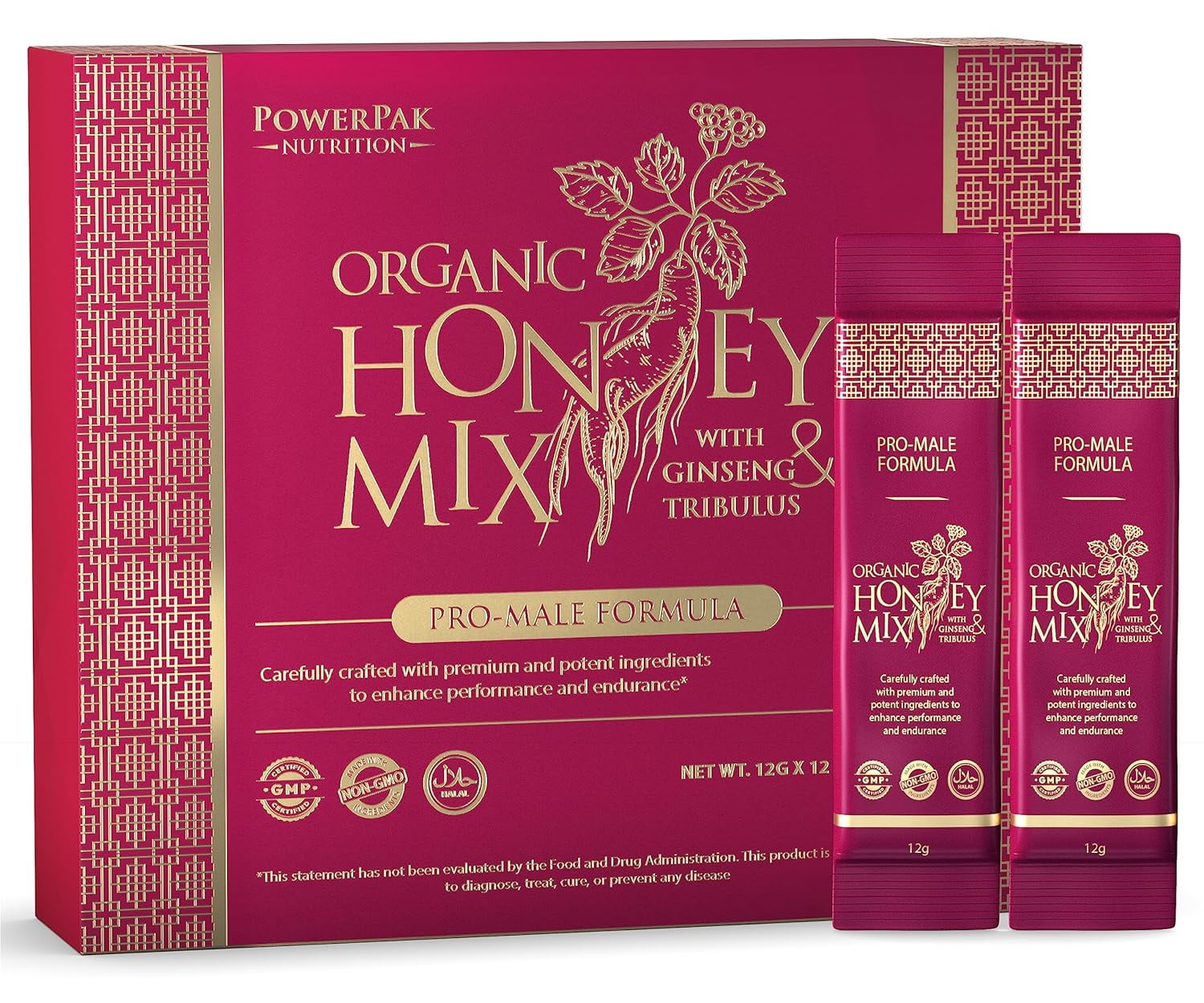 Extra Strength Honey Mix Honey Packets with Natural Jelly Bee Pollen
