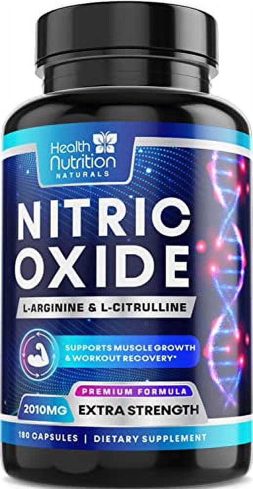 Extra Strength Nitric Oxide Supplement L Arginine 3X Strength Citrulline Malate, AAKG, Beta