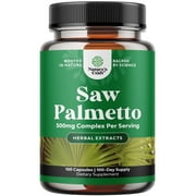 Extra Strength Saw Palmetto Extract - Advanced Herbal Complex for Hair Health and Urinary Support with Plant Sterols & Flavonoids - Potent Herbal Supplement with 500mg per Serving - 100ct