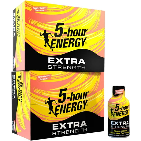 Extra Strength Shots – Strawberry Banana Flavor – 24 Count