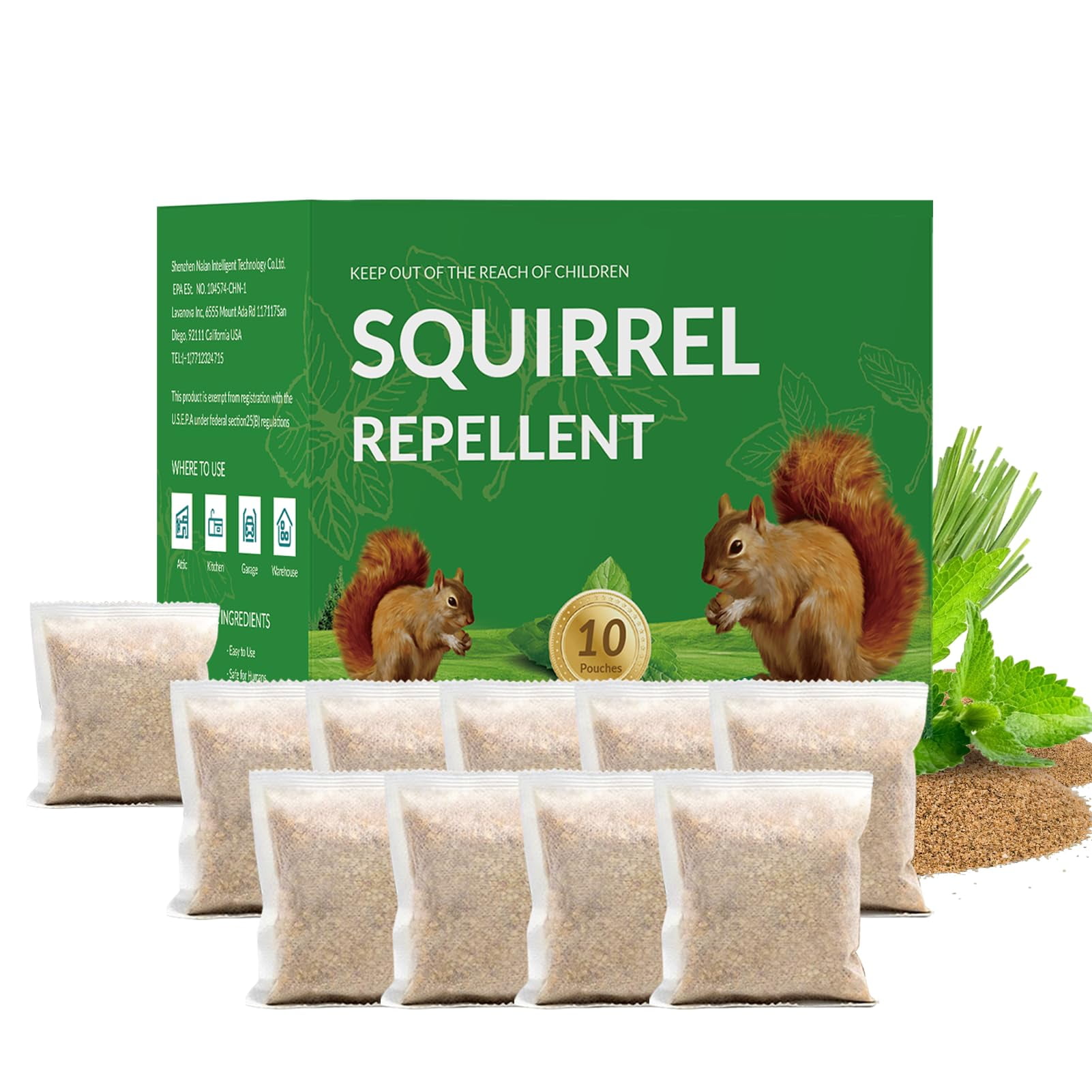 Extra-Strength Squirrel Repellent, Chipmunk Repellent Outdoor, Mint ...