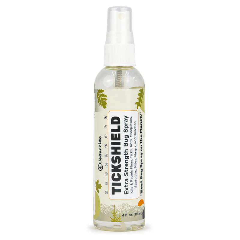 Extra Strength Tickshield Deep Cedar Oil Tick & Mosquito Spray Kills