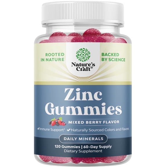 Extra Strength Zinc Gummies for Adults - Chewable Zinc Citrate 50mg per serving Immunity Gummies - Kosher Halal Gluten and Gelatin Free Non-GMO Nut Free Great Tasting Zinc Gummies Adult Formula