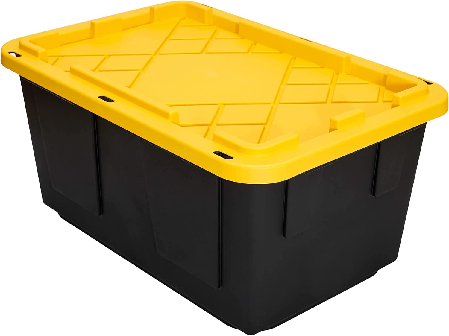 Extra Strong 27 Gallon, Black and Yellow Storage Bin (4pack)