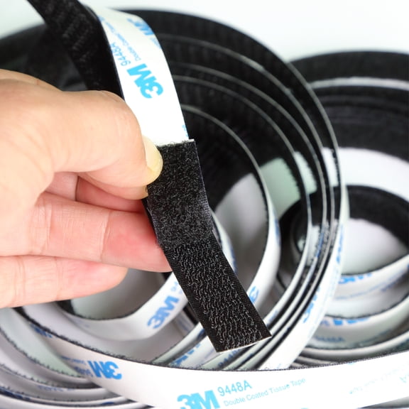 Extra Strong Black Sticky Back Fastener Roll 10FT Hook and Loop Tape for Cable Management & DIY Crafts