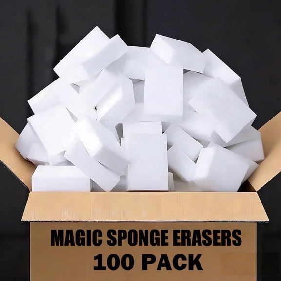 Extra Strong Magic Sponge Eraser 100 Pack, Multi-Functional Melamine Sponge for Home Cleaning
