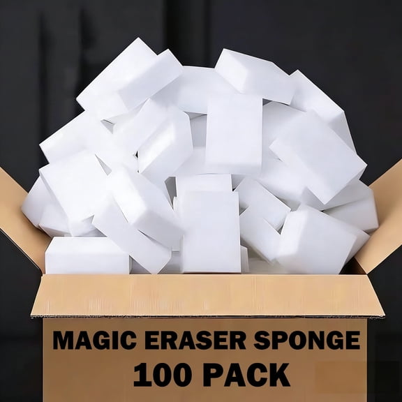 Extra Strong Magic Sponge Eraser 100 Pack, Multi-Functional Melamine Sponge for Home Cleaning
