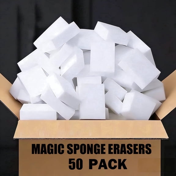 Extra Strong Magic Sponge Eraser,50 Pack Multi-Functional Melamine Sponge for Furniture,Bathroom,Bathtub, Sink,Floor, Baseboard, Wall Cleaner