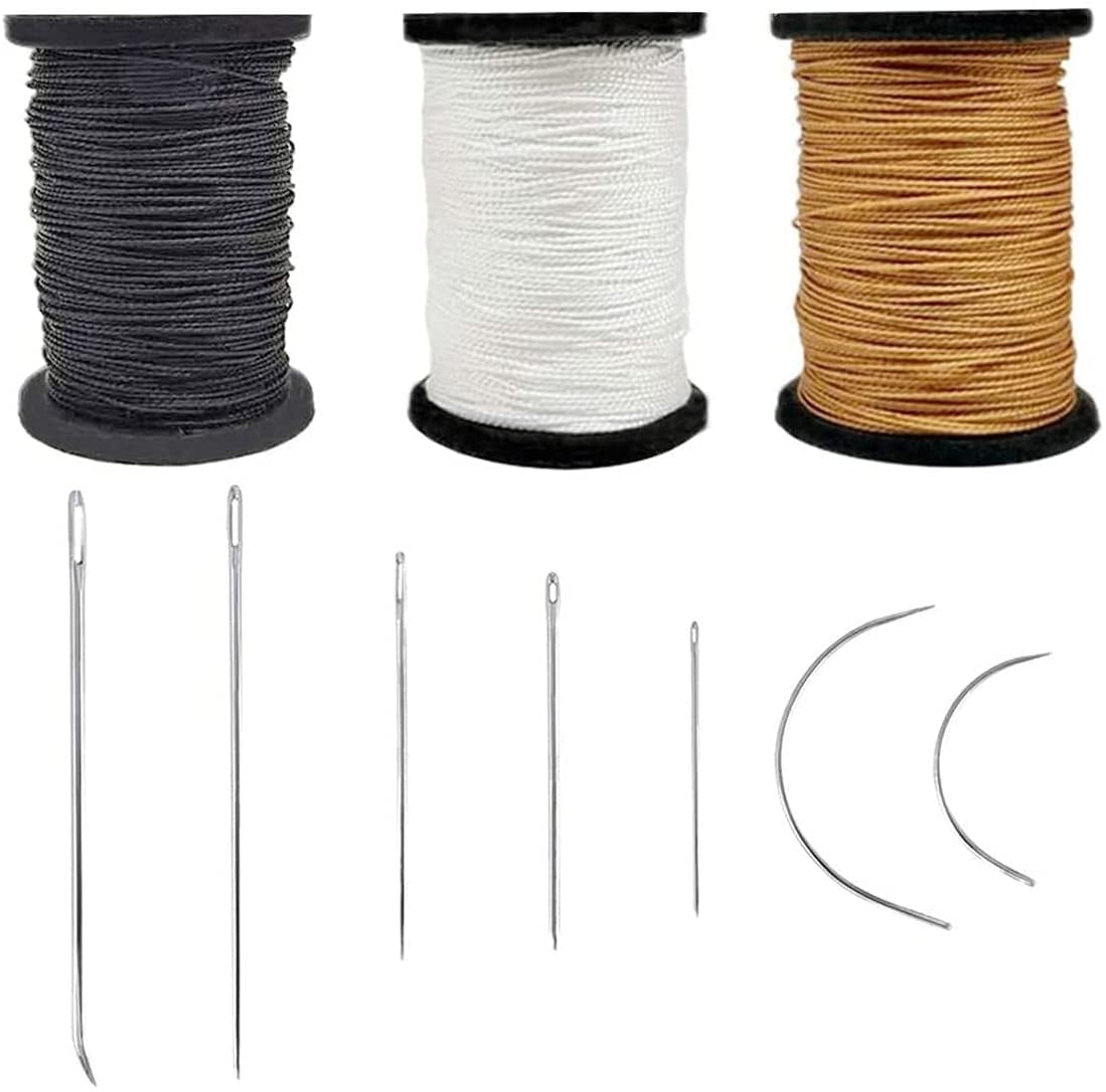 Pnytty Leather Upholstery Sewing Waxed Thread, 110 Yards Nylon  Threads with 7 Pcs Leather Sewing Needles Perfect for Carpets, Canvas,  Upholstery, and Leather (Grey/Khaki)