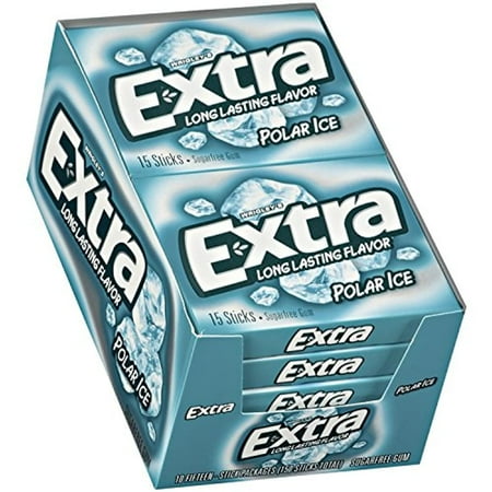 Extra Sugar Free Gum, Polar Ice, 15 Stick Slim Pack (Pack Of 20)