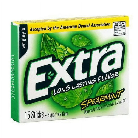 Extra Sugarfree Gum Spearmint 15.0 ea Pack of 2