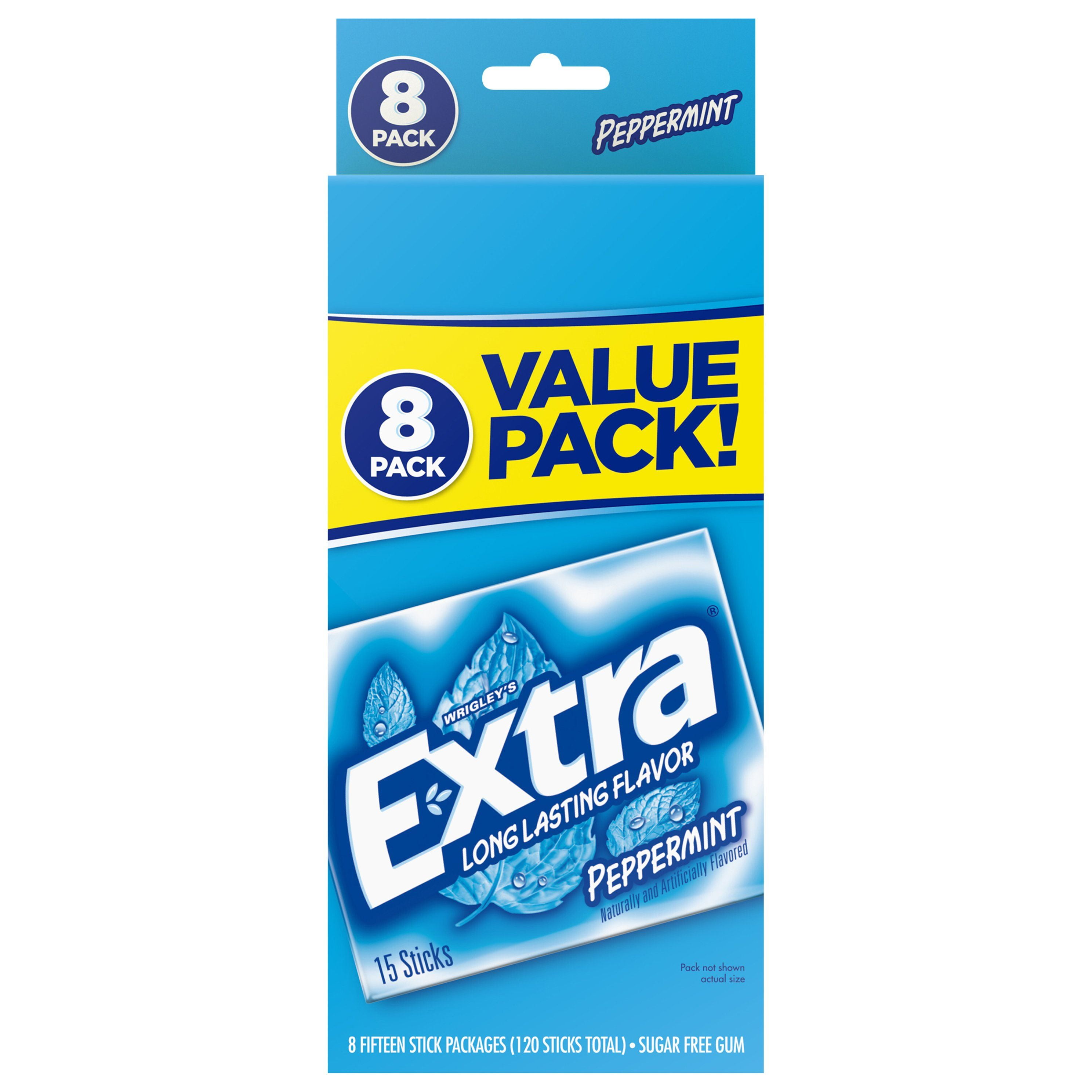 Extra Sugarfree Gum Value Pack - Peppermint, 8 Pk - 120 pc Package May Vary