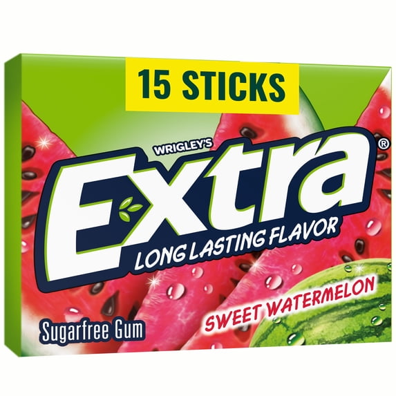Extra Sweet Watermelon Sugar Free Chewing Gum, Single Pack - 15 Stick