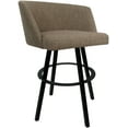 thumbnail image 1 of Extra Tall Bar Stool Swivel Metal 34" Seat - Joey - Basin Beige Fabric - Black, 1 of 3