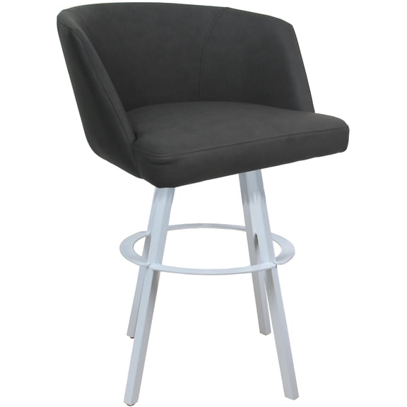 Extra Tall Bar Stool Swivel Metal 34" Seat Joey - Moonstone Vinyl Charcoal White