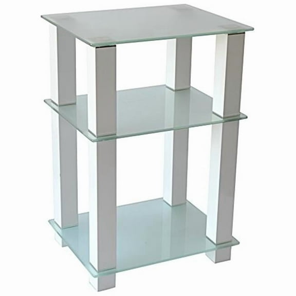 Extra Tall Glass, White LCD, Plasma TV Stand & Utility Table or End Table