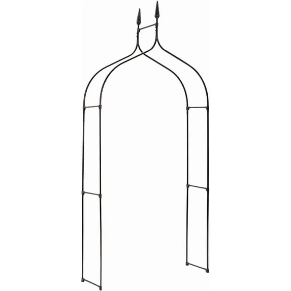 Extra Tall Gothic Garden Arch Trellis – Black Metal Arbor for Climbing ...