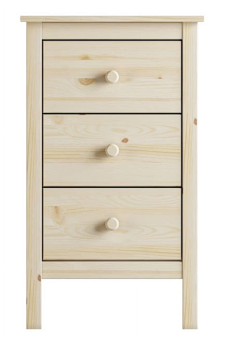 Extra Tall Nightstand for Bedroom with 3 Deep Storage Drawers Unpainted