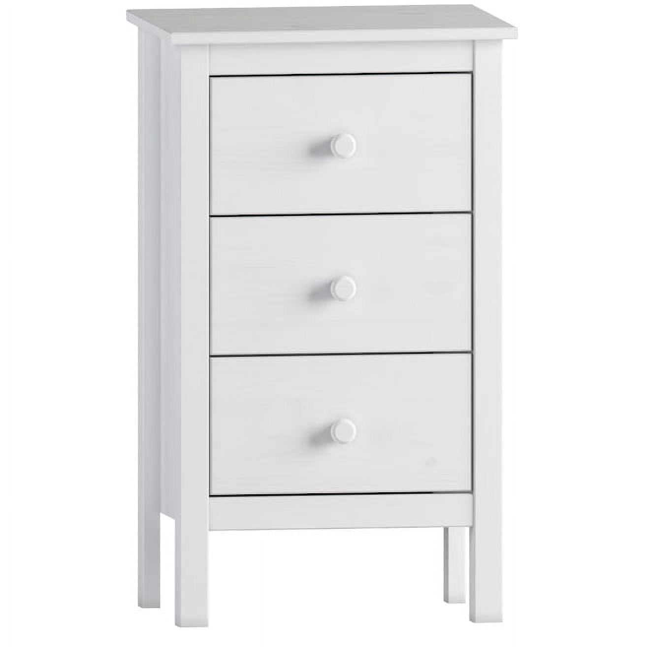 Extra Tall Nightstand for Bedroom with 3 Deep Storage Drawers White