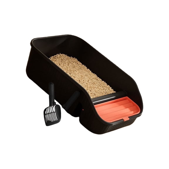 Extra Tall Side Litter Box Prevents Splashing Cats Toilet for Easy Cleaning