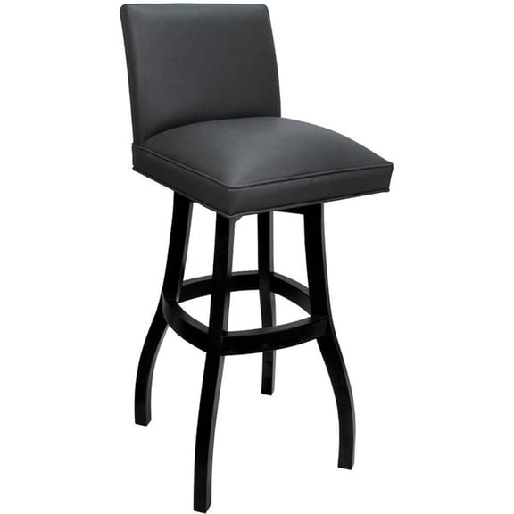 Extra Tall Solid Wood Bar Stool Sommerville 34" Seat - Gray Vinyl - Black