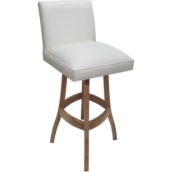 Extra Tall Solid Wood Bar Stool Sommerville 34" Seat - White Vinyl - Cashew