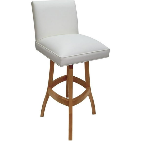 Solid Wood Bar Stool Sommerville 30" Seat - White Vinyl - Honey