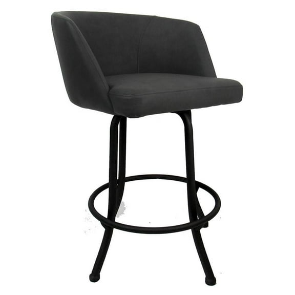 Extra Tall Swivel Metal Bar Stool 34" Joey - Moonstone - Black
