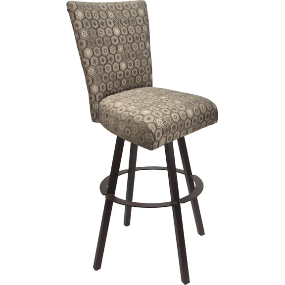 Extra Tall Swivel Metal Stool 34" Seat - 700 Plus - Diamond Fabric - Brown Base