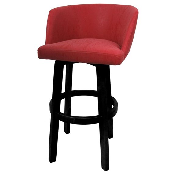Extra Tall Swivel Wood Bar Stool 34" seat - Joey - Vivian - Ruby Vinyl - Black