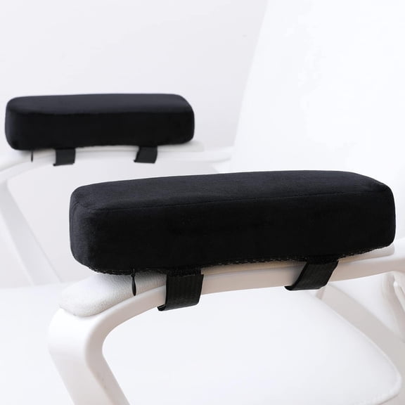 Extra Thick 2 inches Chair armrest Cushions Elbow Pillow Pressure Relief Office Chair Gaming Chair armrest with Memory Foam armrest Pads 2-Piece Set of Chair (Black)