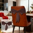 thumbnail image 1 of Extra-Thick Air-Cushioned Chair Back Bow – Decorative Ribbon for Banquet Chairs, Holiday Party Chair Decorations, Elegant Soft Fabric Bow for Weddings, Christmas & Special Events, 13.78in, Coffee, 1 of 6