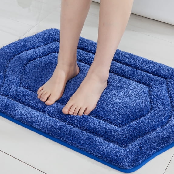 Extra Thick Bath Linen Rug Set Soft Plush Anti-Slip Bath Mat Water Absorbent Shaggy Polyester for Bathroom Living Room Bedroom Gray 24x36 Inches