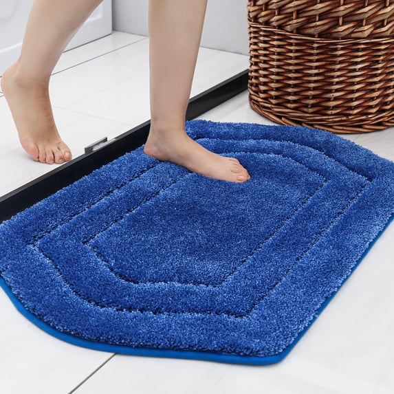 Extra Thick Bath Linen Rug Set Soft Plush Anti-Slip Bath Mat Water Absorbent Shaggy Polyester for Bathroom Living Room Bedroom Gray 24x36 Inches