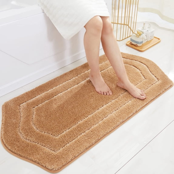 Extra Thick Bath Linen Rug Set Soft Plush Anti-Slip Bath Mat Water Absorbent Shaggy Polyester for Bathroom Living Room Bedroom Gray 24x36 Inches