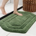 thumbnail image 1 of Extra Thick Bath Rugs for Bathroom - Anti-Slip Linen Set Mats Soft Plush Yarn Shaggy 100% Strong Polyester Living Room Bedroom Mat Water Absorbent(Green,24x36 Inches), 1 of 4
