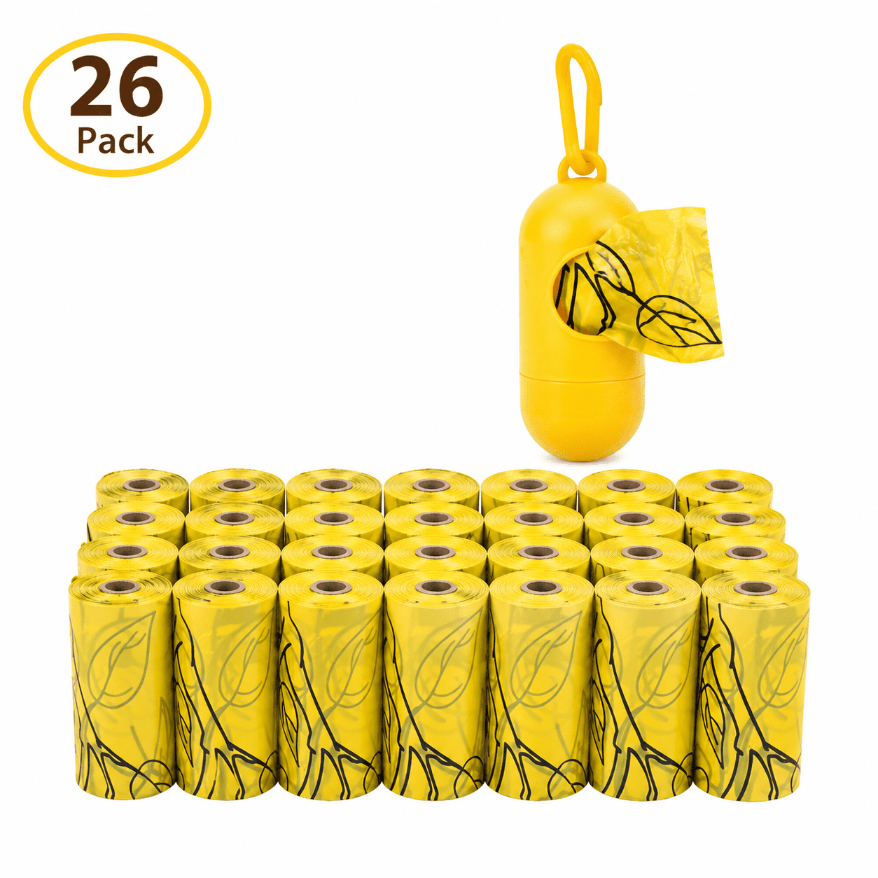 Extra Thick Biodegradable Dog Poop Bags with Fresh Cinnamon Scent, 9" x 13" Heavy Duty Leak-Proof Pet Waste Bags, 15 Bags per Roll, Eco-Friendly Outdoor Walking Essentials