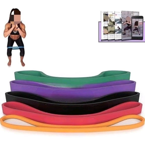 Extra Thick Booty Bands for Glutes & Legs, Mini Loop Engages HIPS, Thighs, Butt, Abs, Hip Resistance Bands for Working Out, Perfect Home Gym Equipment, Sizes 5-300 Lbs - Pack of 5