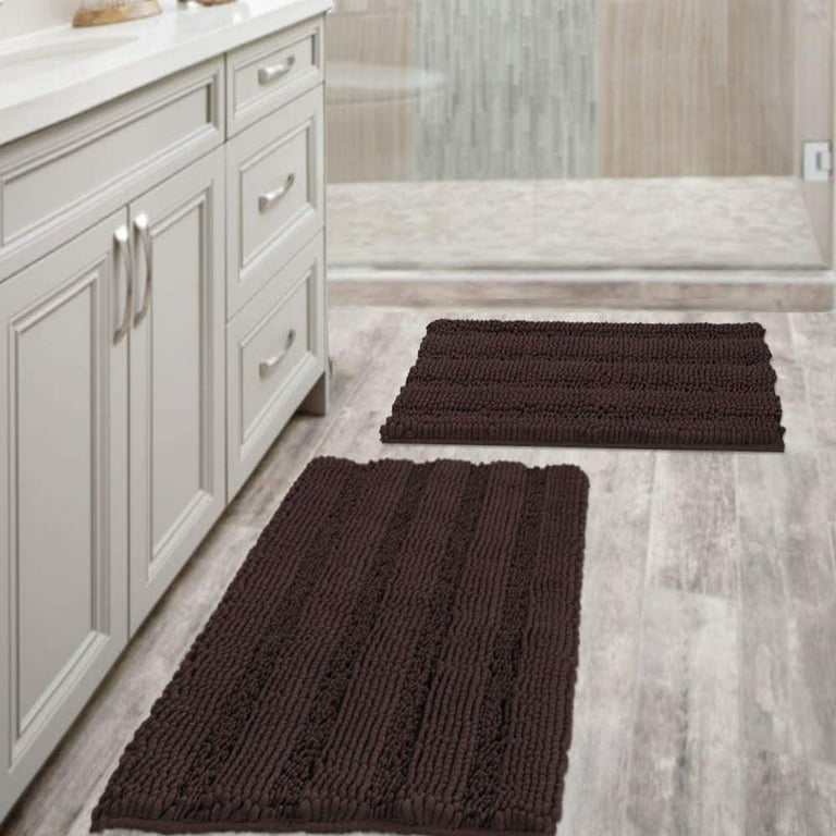 Non-Slip Striped Ivory Plush Microfiber Oversized Bath Rugs Long Floor Dog  Mat Ultra Soft Thick Washable Bathroom Dry Fast Water Absorbent Bedroom  Area Rugs Kitchen Rugs (1 Piece,47 x 17 inches) 