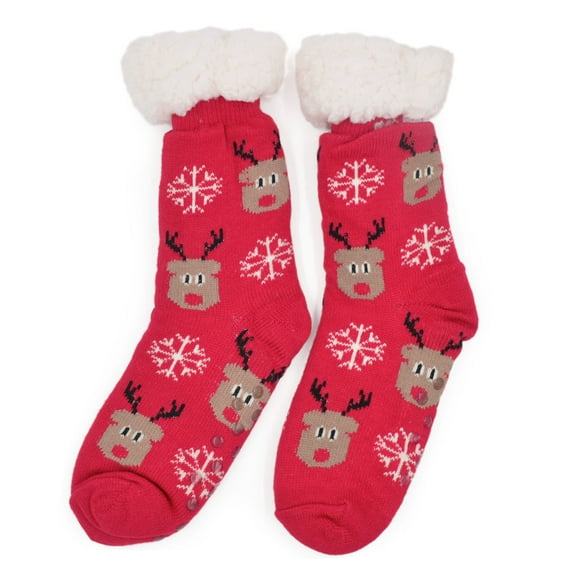 Extra Thick Christmas Themed Thermal Fleece-lined Knitted Plush Winter Socks