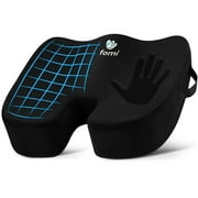 Extra Thick Coccyx Orthopedic Memory Foam Seat Cushion by FOMI Care Black Large Cushion For Car or Truck Seat, Office Chair, Wheelchair Back Pain Relief