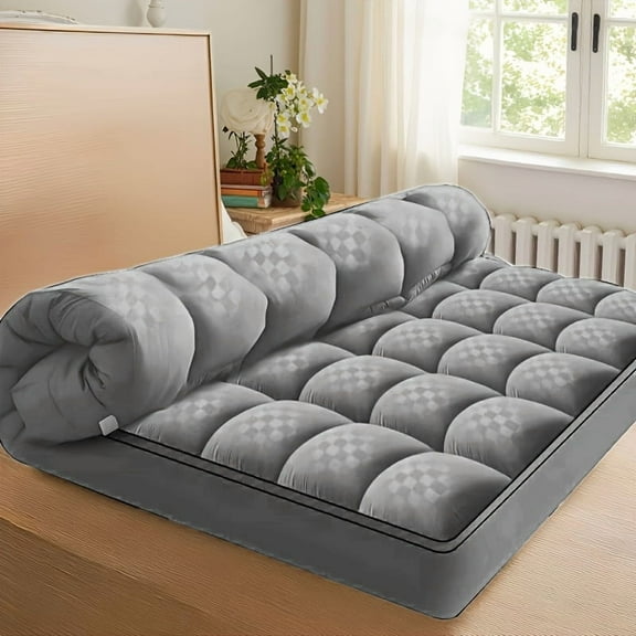 Extra Thick Cooling Mattress Topper, Overfilled Down Alternative Pillow Top, Baffle Box Design, Fits 8-21 Inch Deep Pocket, Plush & Support, Machine Washable
