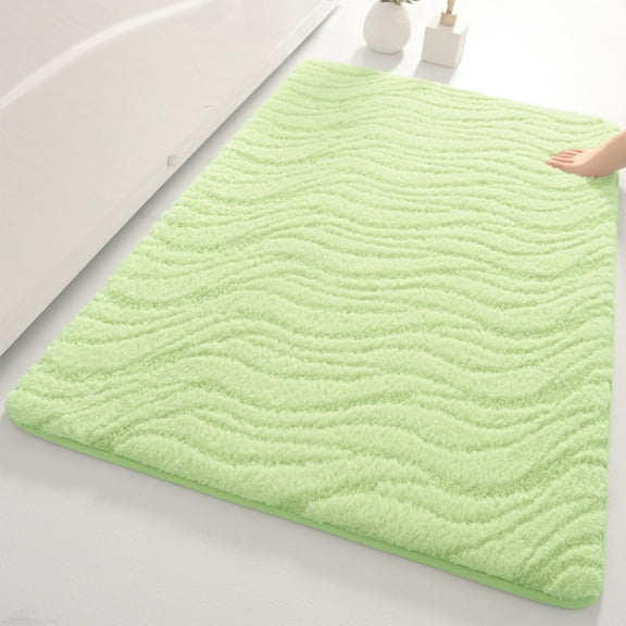 Extra Thick Door Mat 1PC,Non-Slip Floor Rug16.00x23.62in,Polyester Microfiber Water-Absorbent Entryway Runner For Secure Footing In Wet Areas(Green)