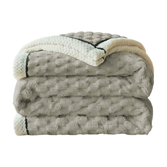 Extra Thick Double Layer Flannel Fleece Blanket - Warm Cozy Cover for Bed/Couch/Office Naps (200x150cm)