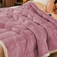 thumbnail image 1 of Extra Thick Flannel Fleece Blanket - Double Layer, Warm Cozy Office Nap Cover, Bed/Couch Throw, Super Soft, All Seasons, Pink, 200x120cm, 1 of 6