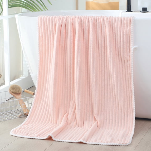 Extra Thick Fleece Bath Towel - 27x55 Inch Super Absorbent Shower Towel with Hanging Loops, Quick-Dry Bath Sheet for Spa & Gym, Soft