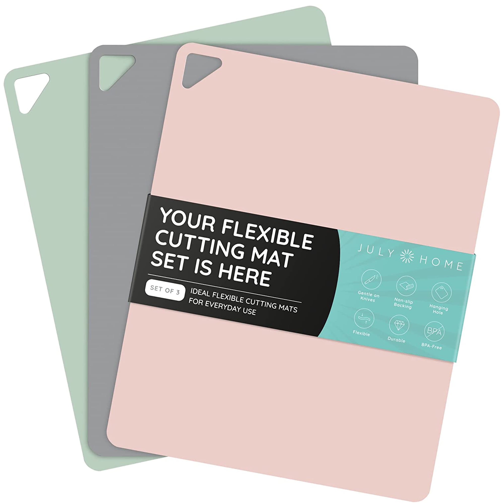 4PCS 12 x 15 Non-slip Thin Clear Flexible Plastic Cutting Board