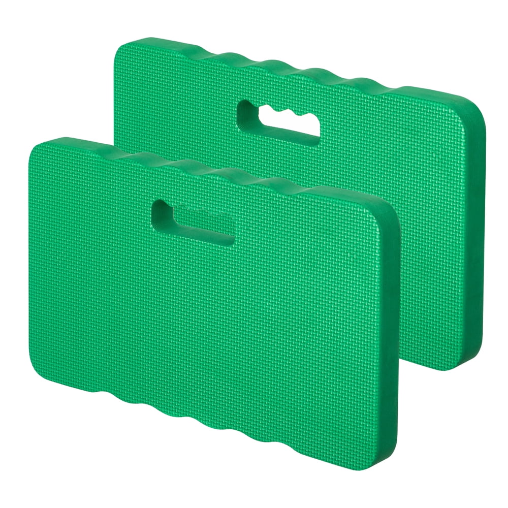 Extra Thick Foam Kneeling Pad for Gardening and Exercise Mat for Floor Work, Set of 2 Large Green