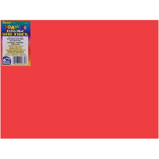 Extra Thick Foam Sheet Red 6mm thick 9 X 12 Inches